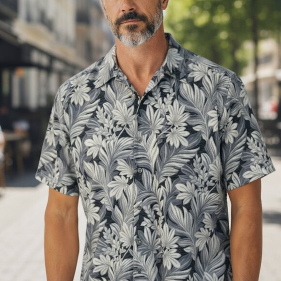 Tommy Bahama Other - Tommy Bahama XL Silk Cotton Blend Original Fit Floral Hawaiian Button Up Shirt